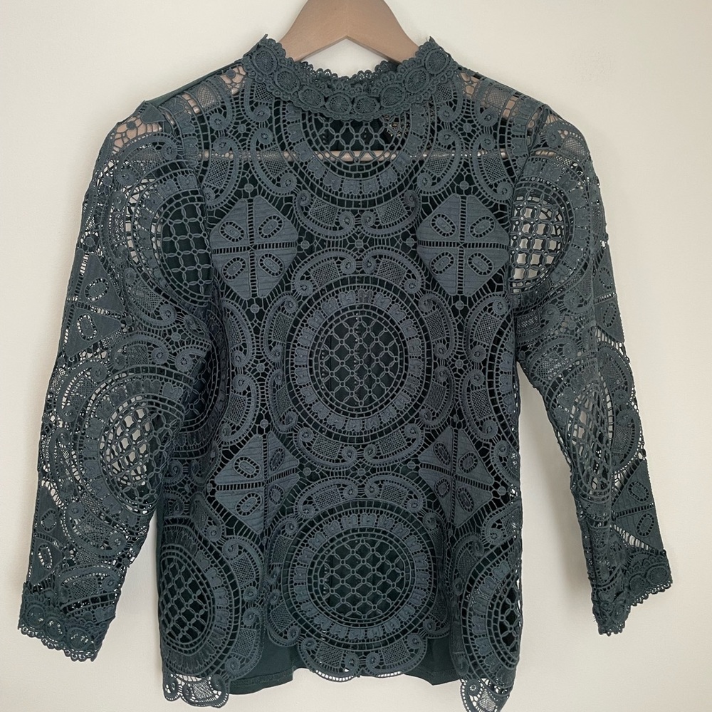 James Coviello, dark green top. Size XS NWOT